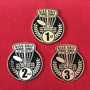 1st, 2nd, 3rd trophies Disc Golf Pins Set